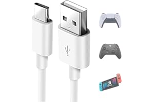 LILMACC USB C Charging Cable Compatible With Nintendo Switch, Fast Charger Cord for Nintendo Switch, Switch Lite, Switch Pro Controller, and More Type-C Gaming Devices (2M-TC-WHT)