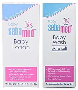 Sebamed Baby Lotion, 400ml & Baby Cream, Extra Soft, 200ml Combo