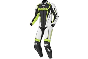 ‎BERIK Berik Race-X 1-Teiler Motorrad Lederkombi, schwarz/weiß/gelb, 50