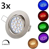 3er Pack Lieferumfang: 3 LED Spots je mit 110cm Kabel - Terminal Box - LED Driver - RF LED Controller - Fernbedienung - Diffusor