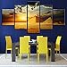 Produktbild lsweia Holzrahmen/Leinwand HD Drucke Poster 5 Stücke Sonnenuntergang Ägyptischen Pyramiden Gemälde Wohnzimmer Wandkunst  Landschaft Bilder Wohnkultur