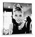 Produktbild 1art1 67143 Audrey Hepburn - Frühstück Bei Tiffany S/W Leinwandbild Auf Keilrahmen 40 x 40 cm