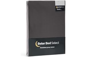 ‎BETERBED Beter Bed Jersey Spannbettlaken 90x200cm - weiches und atmungsaktives Bettlaken 90x200cm aus 100% Jersey Baumwolle - Bettlaken 90x200 - Steghöhe von 30 cm - 70/80/90 X 200/210/220cm in Anthrazit