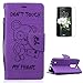 Produktbild CaseHome LG K7 PU-Leder Etui hülle Niedlich Geprägt Leder Mode Bär Muster Entwurf (Freier Bildschirmschutz) Brieftasche Magnetisch Abnehmbar Folio Buch-Stil Stand-Funktion mit Kreditkartensteckplätze und Handschlaufe Stoßfest Halfter Ganzkörper Schutz PU-Leder Etui Abdeckungs-Haut Shell für LG K7-Lila