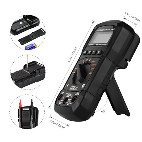 Tacklife DM03 Klassisches Digital Multimeter, AC Spannungsprüfer Tragbare Prüfvorrichtung Messung von Spannung Strom Widerstand Messinstrument mit Hintergrundbeleuchtung - 3