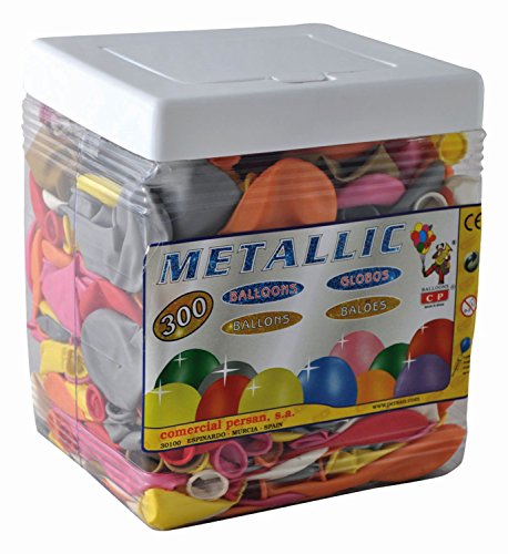 The Royaltex Balloon 10124 - Luftballons sortiert metallic, in eckiger Box, 300 Stück