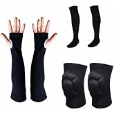 SCHMILTON Voleybol Dizliği, Voleybol &Ccedil;orabı, Voleybol Kolluğu Set, Siyah, M Beden, Unisex