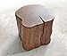 Produktbild Hocker Live-Edge Akazie Braun 42x44 cm massiv Baumstamm mit Rollen Beistelltisch