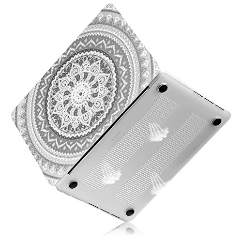 Case MacBook Pro 13 Retina H  lle Grau  iCasso Medallion Design Ultra Slim Kratzfeste Matt Rutschfest Hartschale Snap Case f  r MacBook Pro 13 Zoll Re