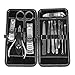 Beauty7 Stainless Steel Personal care Nail Care 12 Piece Cutter Cuticle Clipper Manicure Pedicure Kit Case Gift Set (sizeA)