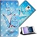 Produktbild COTDINFOR Samsung Galaxy J6 2018 Hülle für Mädchen Lederhülle für Galaxy J6 2018 3D-Effekt Painted Premium PU-Leder Hülle cool Schutzhülle Premium PU Leder Flip Case Protective Cover Bookcase Handy Tasche Schale mit Magnet Standfunktion Etui für Samsung Galaxy J6 2018 Three Blue Butterflies YX.