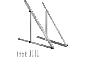 ECO-WORTHY regulowane uchwyty nachylenia do montażu panela słonecznego, odpowiednie do łodzi, samochodów kempingowych, system dachowy off-grid poniżej 160 W (długość 71 cm)