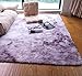 Produktbild DADAO Teppich Wohnzimmer Shaggy Teppich Multi-bereichs-wolldecke Anti-rutsch-teppiche sind geeignet für alle hartböden, ihren Teppich sicher ist sicher und im Ort-Lila 90x140cm(35x55inch)