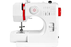 LetCart Macchina da cucire 725, macchina da cucire multifunzione a 14 punti, macchina da cucire elettrica portatile con pedale per principianti e bambini