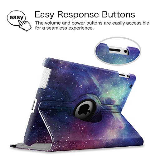 Fintie iPad 2/iPad 3/iPad 4 Hülle – 360 Grad rotierende Schutzhülle mit Standfunktion Smart Cover Case Tasche Etui mit Auto Schlaf / Wach Funktion für Apple iPad 2,iPad 3 & iPad 4th Generation mit Retina Display, Die Galaxie - 5
