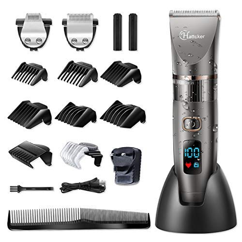 Hatteker professional hair clipper cordless clippers hair trimmer beard trimmer shaver detail trimmer hair cutting kit for men waterproof