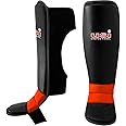 USI UNIVERSAL THE UNBEATABLE 850MA Shin Pads, Shin Guards Pads Instep MMA Muay Thai Kick Boxing Taekwondo Protector Training, Pu Construction, Light Weight Padding, Neoprene Strap Closure