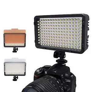 Powerpak 168 LED | LED-168A |Metal Hot Shoe Mount | Dimmable Ultra High Power Panel Digital Camera Video LED Light for All DSLR Video Cameras YouTube Video tiktok Wedding Photography Shooting