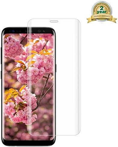 Galaxy S8 Plus Screen Protector S8+ Tempered Glass Clear Anti-Bubble Scratch Drop Proof 3D Curved Full Coverage HD Clear Ballistic Glass Screen Protector Film for Samsung S8 Plus