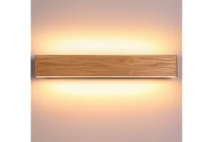 Martll Aplique LED de Pared Interior de Madera - Lámpara de Arriba y Abajo para Sala de Estar, Dormitorio, Pasillo, Escalera - Iluminación Blanco Cálido (52cm)