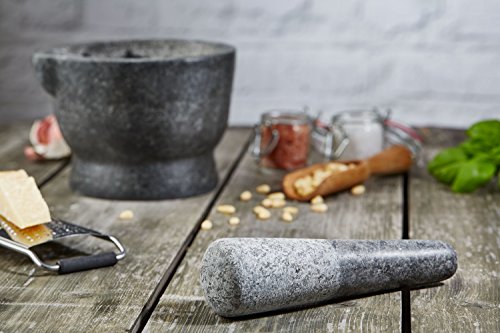 Andrew James Premium Mörser und Stößel Set aus Granit mit Ausguss – Großer 15cm Durchmesser – 2 Jahre Garantie - 5