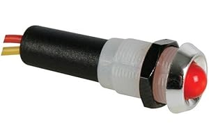 PEREL Lampe de signalisation LED 12 VCFR, 12 VDC, ABS chromé, rouge/clignotant 124009