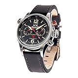 INGERSOLL - Herren-Automatikuhr aus Edelstahl Leder schwarz...