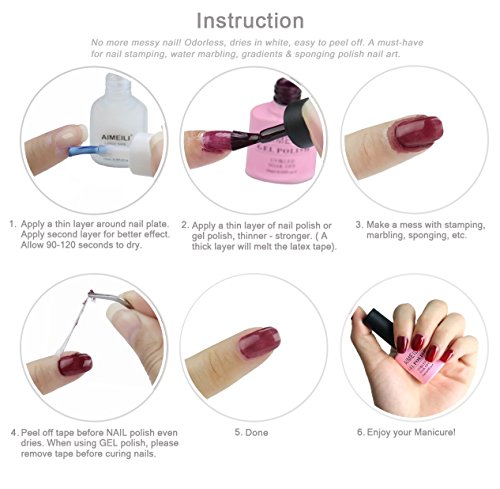 AIMEILI Liquid Latex Peel Off Hautschutz Fingerschutz für Nail Art 15ml - 5