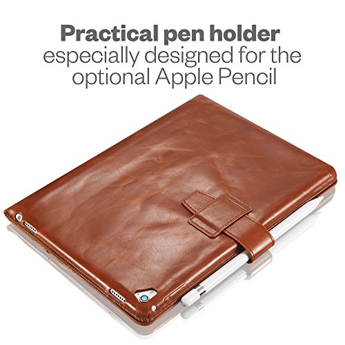 KAVAJ iPad Pro (9,7″) Ledertasche Hülle Case „London“ für das Apple iPad Pro (9,7 Zoll) in cognac braun aus echtem Leder. Dünnes Smart-Cover als Zubehör für das Original iPad Pro - 6