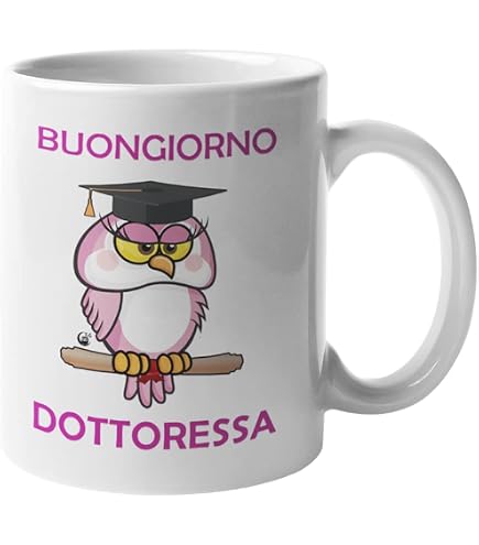 Tazza Laureata Personalizzata Con Cognome E Facoltà – Idea Regalo Per Neo Laureata – Gnoma Femmina