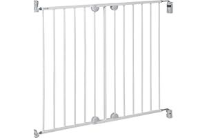 Safety 1st Wall Fix Extending, Bramka Zabezpieczająca, od 6 miesięcy do 2 lat, Bramka do Drzwi i na Schody, Bramka Zabezpieczająca dla Dzieci nadaje się też do Blokowania Dostępu Psom, Metal White