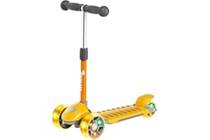wheoZ Trottinette Enfant 3 Roues Allumer pour Débutants Trotinette 3-8 Ans Garçon et Fille Cadeau Roues Lumineuses et Guidon Réglable sur 3 Niveaux Légère Charge Maximale 50 KG