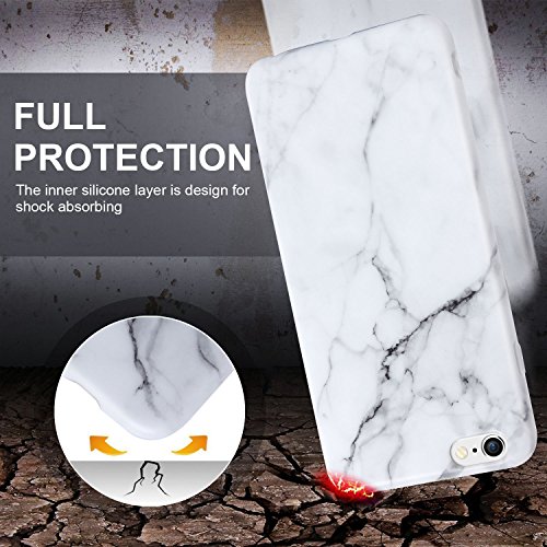 iPhone 6 Marble Case,Imikokoâ„¢ Slim-Fit Anti-Scratch Shock Proof [Stone Texture Collection] Print TPU Soft Case for iPhone 6/6S (4.7 inch) (iPhone 6/6s, White)