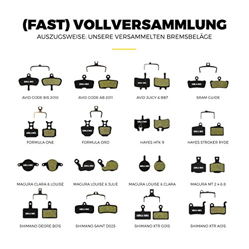 Avid Elixir 1 3 5 7 9 R Carbon X7 CR 10 XO VIA GT und Sram XX XO Bremsbeläge für MTB Mountainbike Scheibenbremse Organic Beläge Bike Bremse Bremsbelag | Gorilla Bikes High Performance Disc Brake Pad - 7