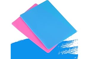 SLFYEE 2 Piezas Tapetes Silicona para Resina Epoxi 30 x 40 cm Grande Antiadherente Mantel Individual Estera de Silicona para Trabajo Manualidades Antiadherente Flexible