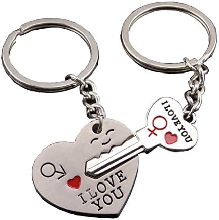 Wanxiangfeng Key to My Heart Cute Couple Love Keychain Set