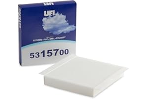 UFI Filters, Filtro Abitacolo Antipolline 53.157.00, Filtro Abitacolo per Ricambio, Adatto a Auto, Applicabile su Diversi Modelli Citroen, Fiat, Opel, Peugeot e Suzuki