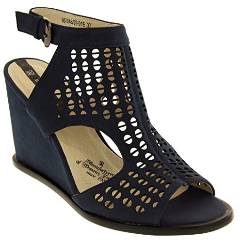 Elisabeth Womens Navy Blue Peep-toe Sandals 8 UK (41 EUR)