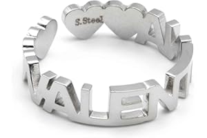 Colours & Beauty Anello Donna Regolabile Personalizzato con Nome In Acciaio | Gioielli con Nome | Anelli Donna Regolabili In Acciaio | Fedine Con Nome