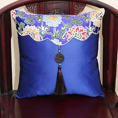 Chinese classical pillow/Sofa cushion Fringed/Office lumbar pillow/Bed backrest/Automotive Belt-U 60x60cm(24x24inch)VersionA