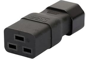 JSADZKJ IEC320 C14 to C19 Power Port Adapter 10A 250V C14 Plug to C19 Socket Server Power Connector 3Pin AC Interface Extender, for PDU UPS Computer Monitor Appliance