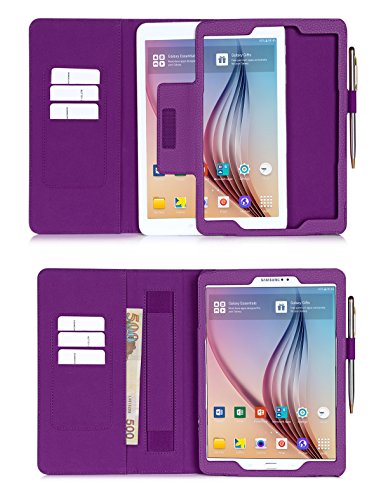 Galaxy Tab S2 9.7 Hülle,Samsung Galaxy Tab S2,Fyy® [Super Functional Series] Hochwertige Kunstleder Hülle mit elastitcher Handschlaufe und Halterungen für Karten, Notizen für Samsung Galaxy Tab S2 9.7 Zoll,Violett (mit automatischer Schlaf/ Weck-Funktion) - 3