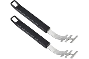 CASILER Lève-Grille De Gril De 2 Pièces, Accessoires De Gril De Lève-Grille De Cuisson Anti-brûlure pour Déplacer Les Accessoires De Barbecue De Grille Chaude
