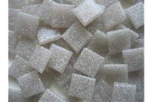 MOSAIC HEAVEN Light Grey 10mm vitreous Tiles. 203 Mosaic Tiles. Fade and Frost resistaint. Great for Indoor and Outdoor Projects. Best Value on Amazon