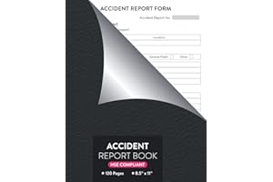 Accident Report Book: HSE Compliant Accident & Incident Record Log Book | Workplace Health & Safety | 120 Pages | 8.5 x 11"