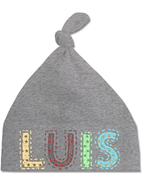Junge - Name - LUIS Stern Bunt - BZ15 - Babymütze - mit Knoten