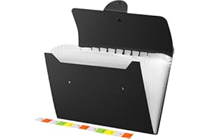 Diboniur Carpeta Clasificadora A4, Carpetas Archivadoras 13 Bolsillos, Expandible Carpeta Acordeon Clasificador Documentos, Portátil Archivador A4 para Oficina Escuela (Negro)