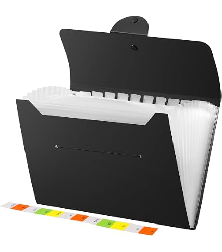 Porte-documents A4 13 Compartiments - Trieur Accordéon Avec étiquettes, Poignée Et Fermeture Cordon - 9