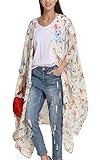 Alta calidad Hibluco Mujer florale Kimono Cardigan Playa Gasa Blusa Tops Bikini Cover Up K94 S