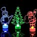 Produktbild MAYOGO Deko Weihnachten Basteln Klein Nachtlicht Creative Geschenk Baum+Weihnachtsmann+Schneemann 3er / Paket